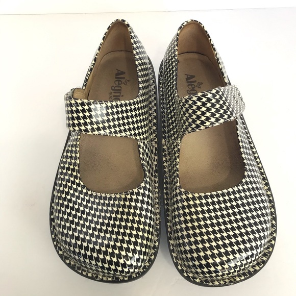 Alegria Shoes Alegria Paloma Houndstooth Mary Jane Clogs